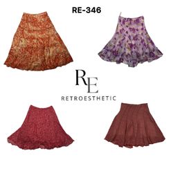 Y2K Unique Floral Poly Skirts (RE-346)