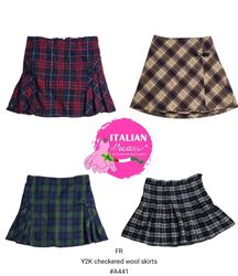 Y2K checkered wool skirts