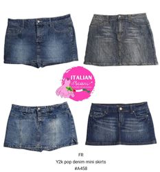 Y2k pop denim mini skirts