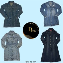 Y2K Vintage Denim Long Coats (GRV-12-137)