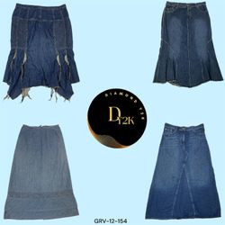 Y2K Vintage Denim Maxi Skirt - Timeless Chic (GRV-..