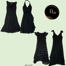 Vintage Y2K Black Poly Dress - Sleek & Stylish (GR..