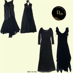 Y2K Black Poly Dress: Vintage Chic (GRV-12-143)