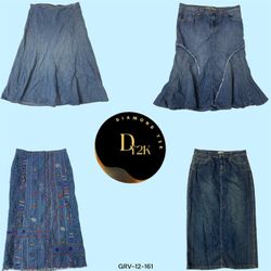 Y2K Embroidered Denim Long Skirts – Vintage Chic (..