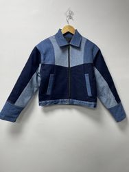 Reworked Denim Fusion Cropped Jacket