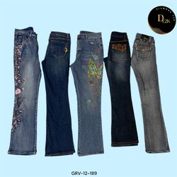 Embroidered Y2K Flared Jeans – Vintage Style (GRV-..