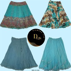 Y2K Soft Blue Cotton Skirts – Vintage Charm (GRV-1..