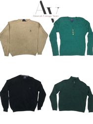 Chaps Sweaters quater zippers and crew neck