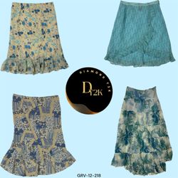 Floral Dreams: Y2K Blue Skirt Collection (GRV-12-2..