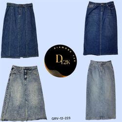 Vintage Y2K Denim Long Skirt – Classic & Timeless ..