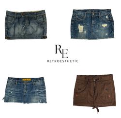 Y2K Denim Unique Mini Skirts (RE-349)