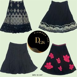 Vintage Y2K Black Cotton Skirt (GRV-12-247)