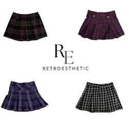 Y2K Mini Wool Pleated Skirts (RE-361)