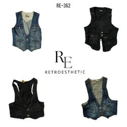 Y2K Unique Denim Waistcoat (RE-362)