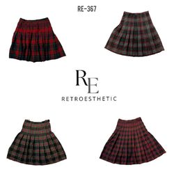 Y2K Wool Checkered Skirts (RE-367)