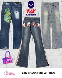 Y2k Bell Bottom / Bootcut Embellished & Embroidere..