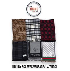 #VV527 Luxury Scarves Gucci/Hermes/LV/versace 15PC..