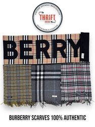 #VV537 Burberry Scarves 100% Authentic Cashmere/Wo..