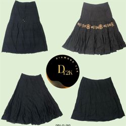 Y2K Black Cotton Skirts (GRV-12-260)