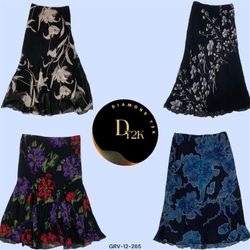 Y2K Blue Floral Poly Skirt - Vintage Vibes (GRV-12..