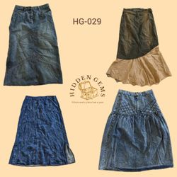 Saias maxi de denim mistas únicas Y2k (HG-029)