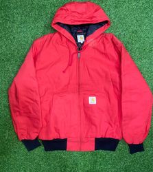 Carhartt style rework hooded jackets red