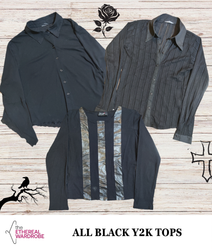 Y2K Tops Black Galore 10pcs