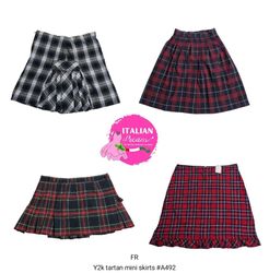 Y2k tartan mini skirts