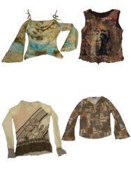 Y2K printed full sleeves tops S-804