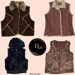 Vintage Y2K Faux Fur Vest Coats (GRV-12-303)