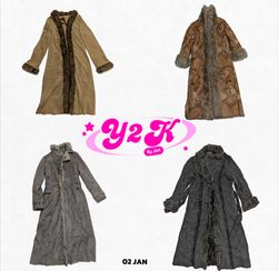 Y2K Boho Luxe Long Afghan Coats