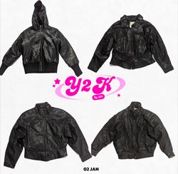 Y2K Leather Bomber Jackets