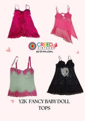 CR3168 Y2K Fancy Baby Doll Tops - 10 Pcs
