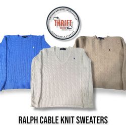 #VV585 Ralph Lauren Cable Knit Sweaters 6PCs