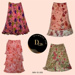 Retro Y2K Floral Polyester Skirts (GRV-12-335)