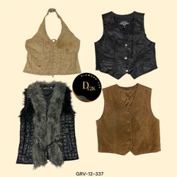 Y2K Genuine Leather Vest - Iconic 2000s Fashion (G..