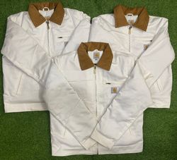 Carhartt rework white Detroit style jacket