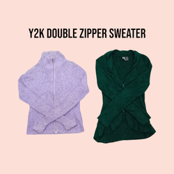 Y2k Double Zipper knitwear