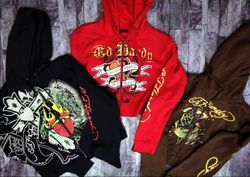 ED Hardy Cropped Ladies Hoodies - Deadstock MOQ-20..
