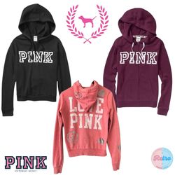 Y2K Pink & Bebe Embellished Track Hoodie Jackets: ..