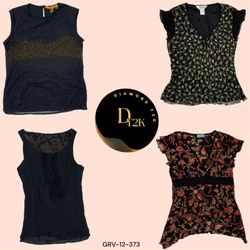 Vintage-inspirierte Y2K schwarze Tops (GRV-12-373)