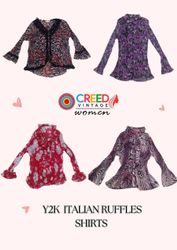 CR3194 Y2K Ruffle Shirts - 8 Pcs