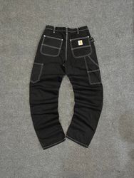 Vintage Carhartt Rework Style Double Knee Black Pa..