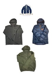 Mixed branded puffer jackets