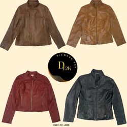 Vintage Y2K Leather Zipper Jackets (GRV-12-406)