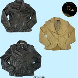 Y2K Leather Blazer - Timeless Vintage Chic (GRV-12..