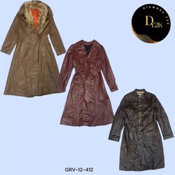 Trench in pelle classico Y2K (GRV-12-412)