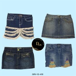 Retro Chic: Y2K Denim Mini Skirts (GRV-12-419)