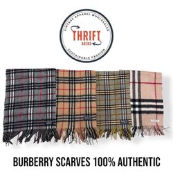 #VV626 Burberry Scarves 100% Authentic Cashmere/Wo..