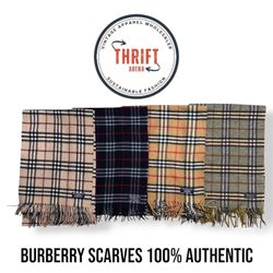 #VV628 Burberry Scarves 100% Authentic Cashmere/Wo..